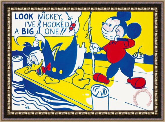 Roy Lichtenstein Look Mickey Framed Painting