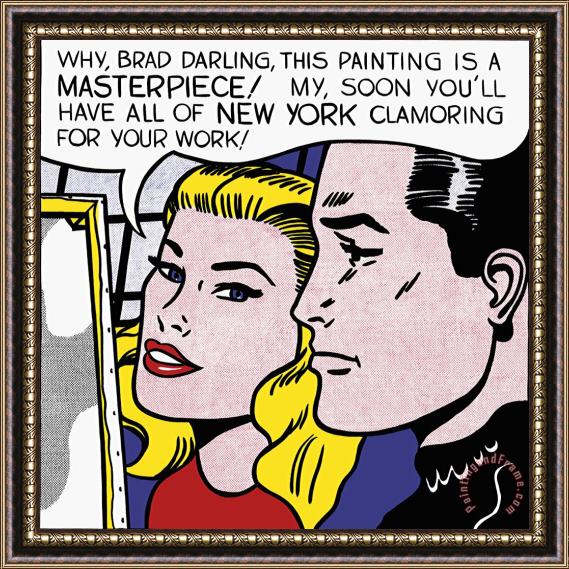 Roy Lichtenstein Masterpiece 1962 Framed Painting