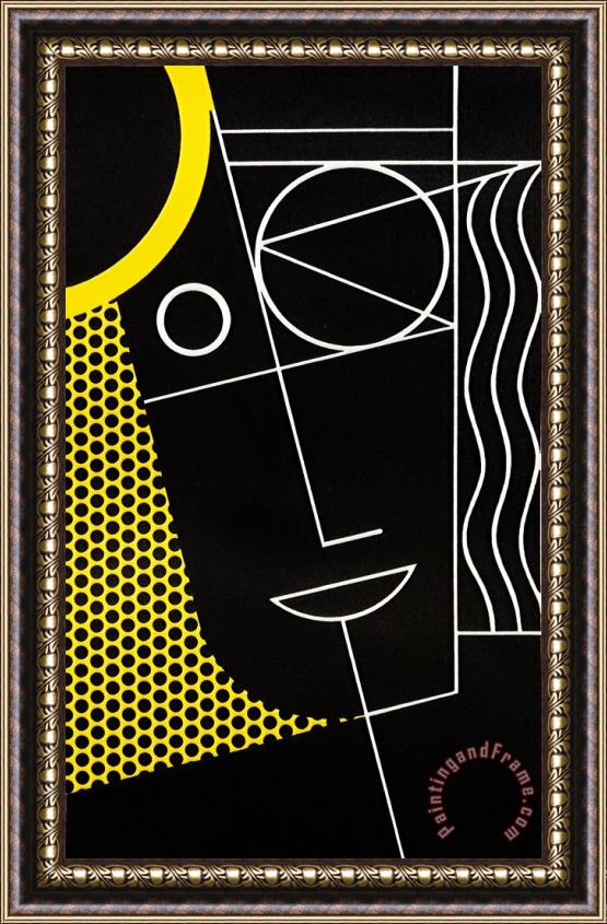 Roy Lichtenstein Modern Head #2, From Modern Head Series, 1970 Framed Print