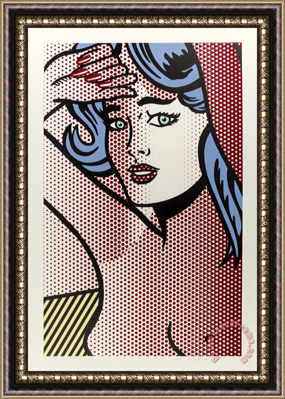 Roy Lichtenstein Nude with Blue Hair, From Nudes, 1994 Framed Painting