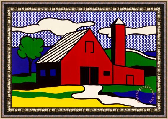 Roy Lichtenstein Red Barn I, 1969 Framed Painting