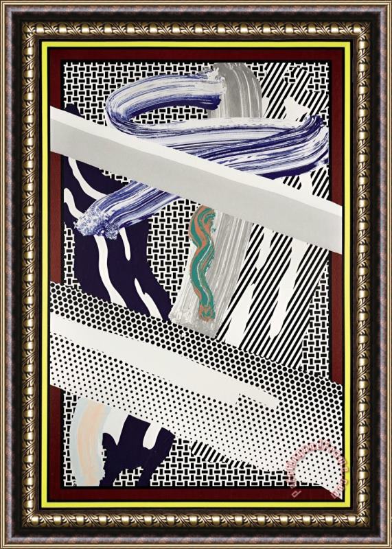 Roy Lichtenstein Reflections on Expressionist Painting, 1990 Framed Painting