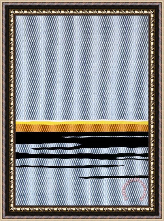 Roy Lichtenstein Seascape C.1965 Framed Painting