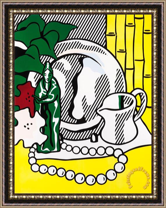Roy Lichtenstein Still Life with Figurine (from The Six Still Lifes Series), 1974 Framed Painting