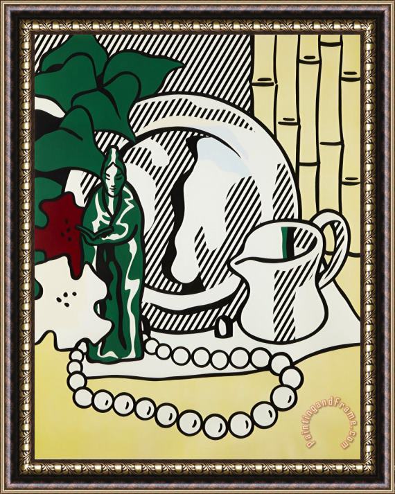 Roy Lichtenstein Still Life with Figurine, From Six Still Lifes, 1974 Framed Painting