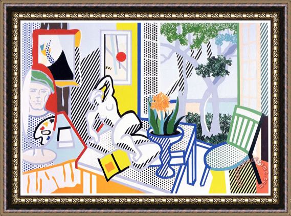 Roy Lichtenstein Still Life with Reclining Nude Collage, 1997 Framed Painting