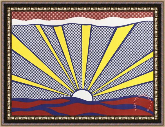 Roy Lichtenstein Sunrise, 1965 Framed Painting