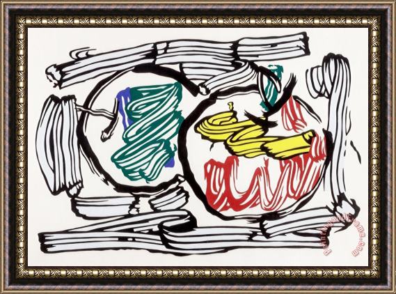Roy Lichtenstein Two Apples (from Seven Apple Woodcut Series), 1983 Framed Painting