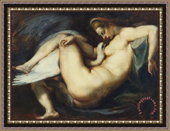 Rubens Leda And The Swan Framed Painting