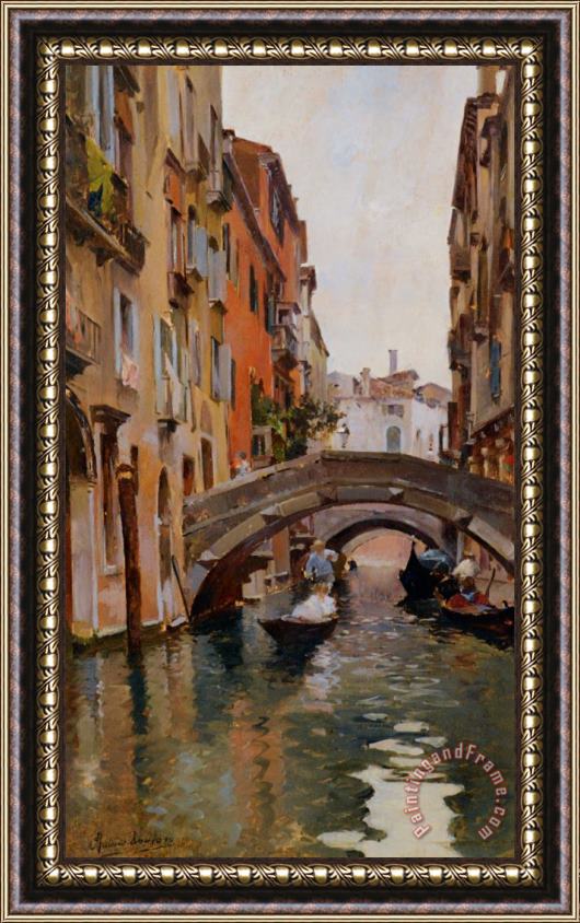 Rubens Santoro Gondola on a Venetian Canal Framed Print
