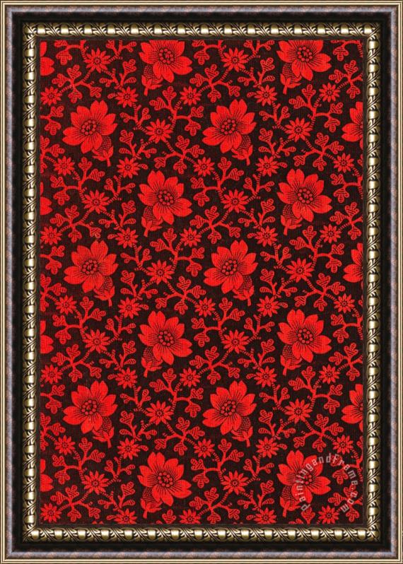 Russian School Pre-revolutionary Floral Cloth Framed Print
