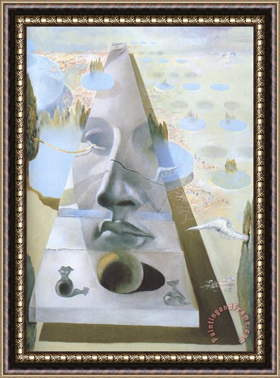 Salvador Dali Apparition of The Visage of Aphrodite of Cnidos in a Landscape Framed Painting