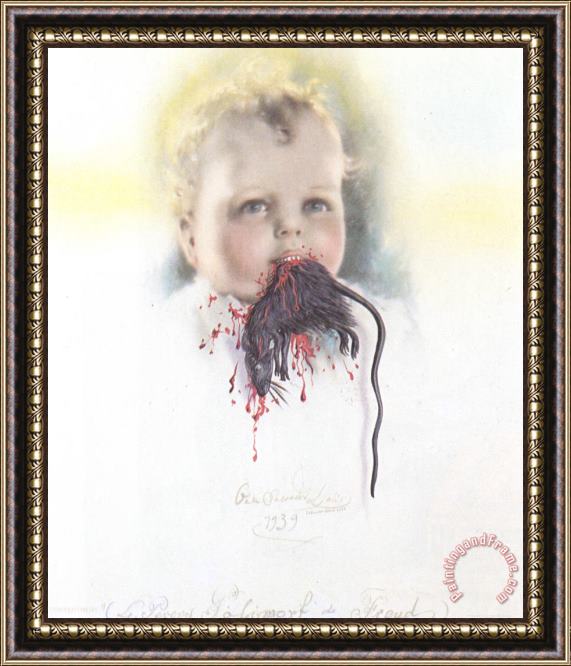 Salvador Dali Bulgarian Child Eating a Rat Framed Painting