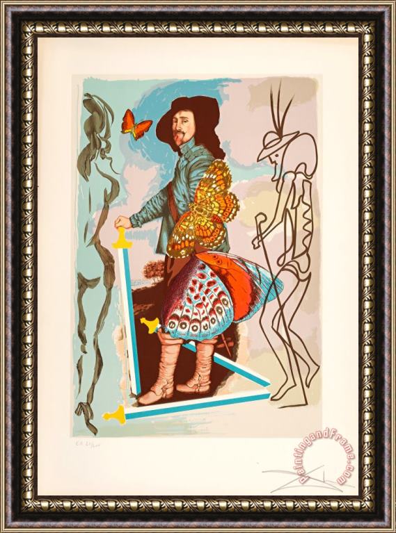Salvador Dali Courtier, From Papillions Anciennes, 1977 Framed Print