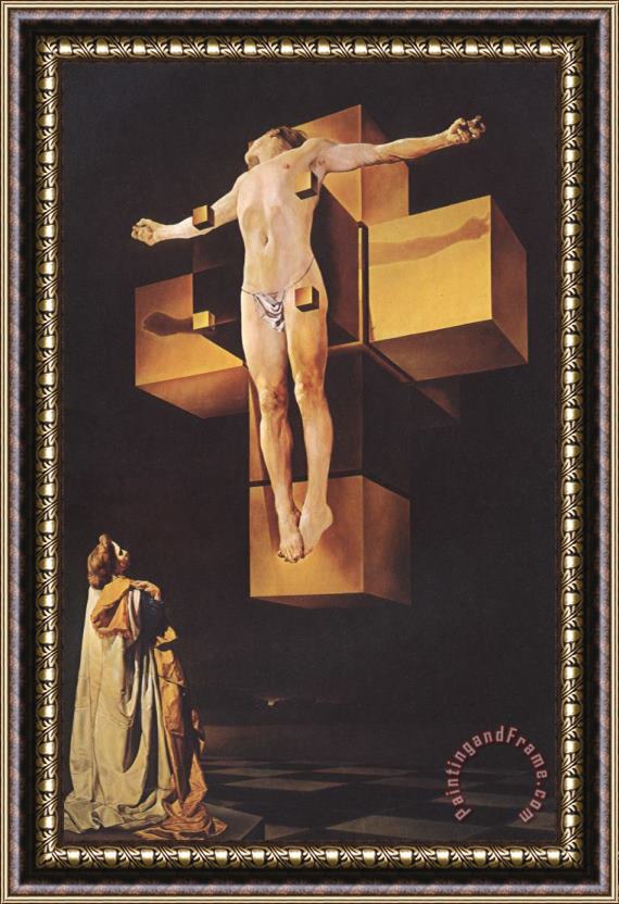 Salvador Dali Crucifixion Corpus Hypercubicus 1954 Framed Print