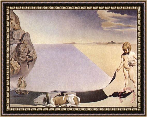 Salvador Dali Dali at The Age of Six When He Thought He Was a Girl Lifting The Skin of The Water to See The Framed Print