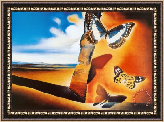 Salvador Dali Landscape with Butterflies Framed Painting