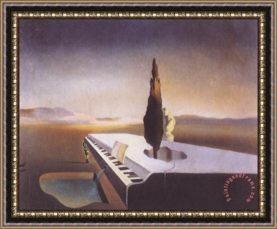 Salvador Dali Necrophiliac Fountain Flowing From a Grand Piano 1933 Framed Print