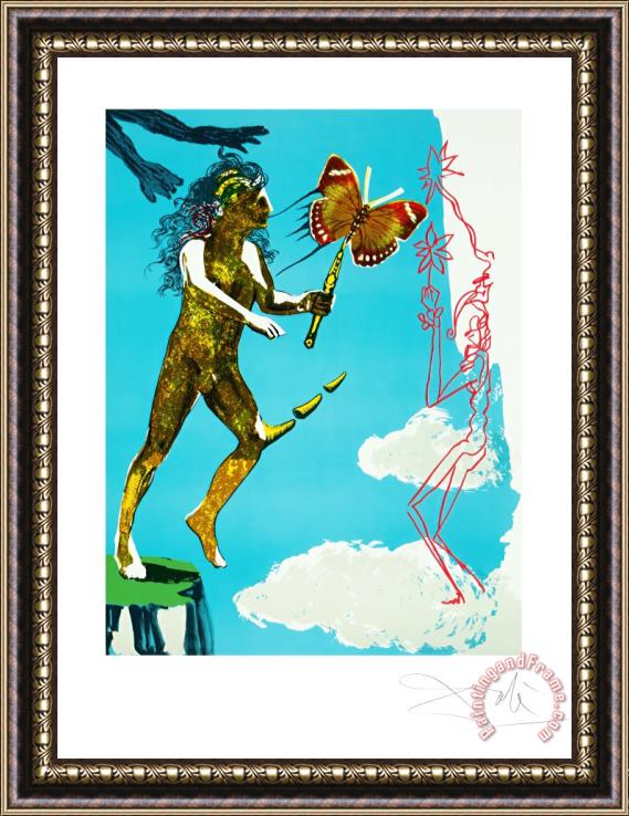 Salvador Dali Release of The Psychic Spirit, From Magic Butterfly & The Dream, 1978 Framed Painting