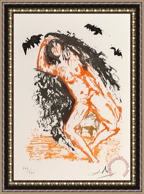 Salvador Dali Sloth, From Eight Mortal Sins, 1966 Framed Print
