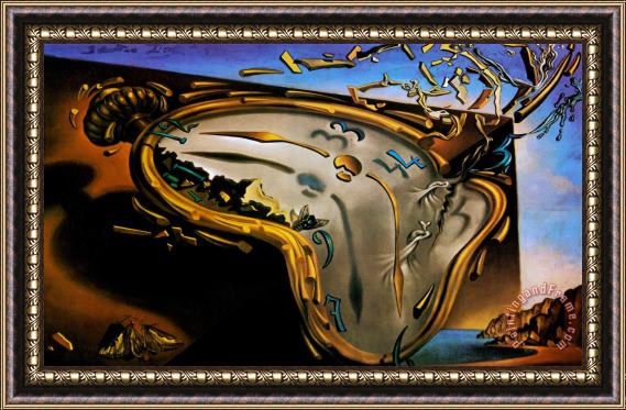 Salvador Dali Soft Watch at The Moment of First Explosion C 1954 Framed Painting
