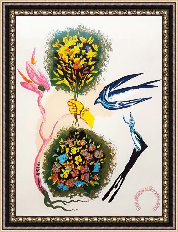 Salvador Dali The Dream (apparition of The Rose), 1978 Framed Painting