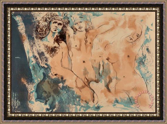 Salvador Dali Three Hippies, 1970 Framed Painting