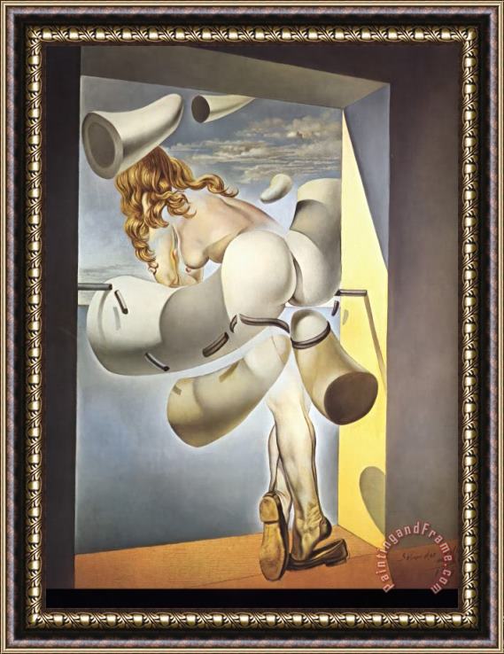Salvador Dali Young Virgin Auto Sodomized by The Horns of Her Own Chastity Framed Painting