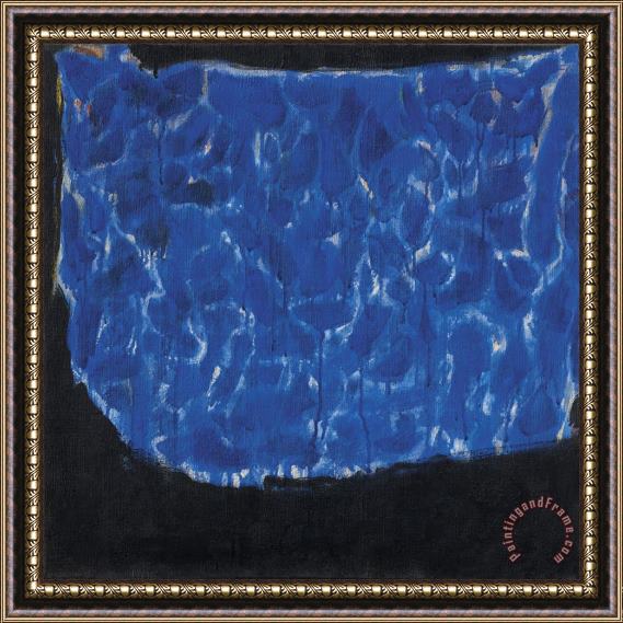 Sam Francis Blue And Black, 1954 Framed Painting