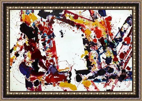 Sam Francis Stepping Up Framed Painting
