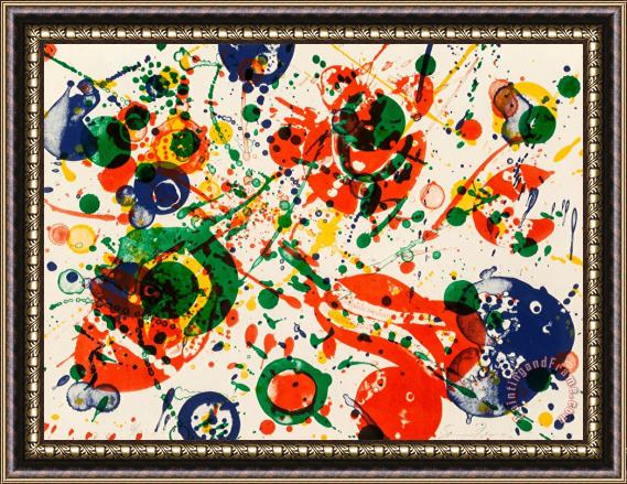 Sam Francis Untitled, Pl. 4, From The Pasadena Box Series, 1963 Framed Painting