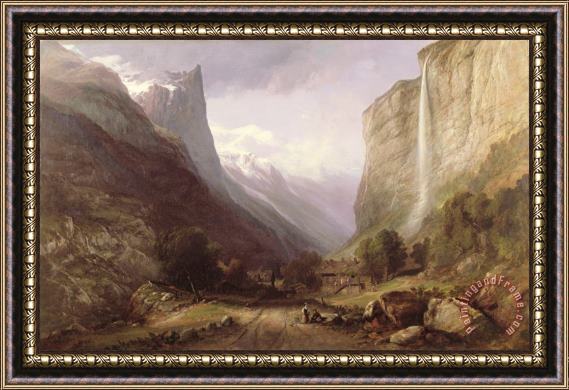 Samuel Jackson  Swiss Scene Framed Painting