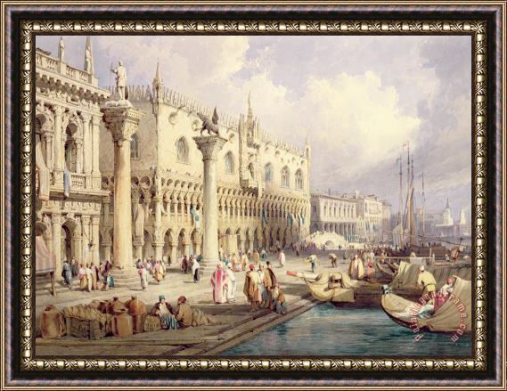 Samuel Prout The Palaces of Venice Framed Painting