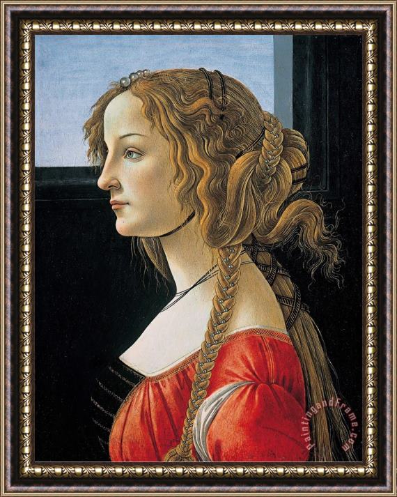 Sandro Botticelli Portrait Of A Young Woman Framed Painting