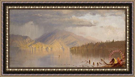 Sanford Robinson Gifford Lake Scene (possibly: a Rainy Day on Lake Kenogamy), C. 1878 Framed Painting