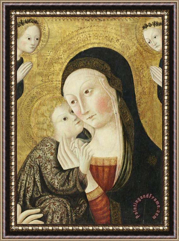 Sano di Pietro Madonna And Child with Angels Framed Painting