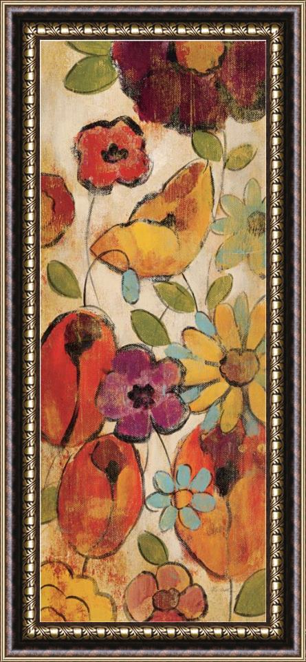 Silvia Vassileva Floral Sketches on Linen II Framed Painting