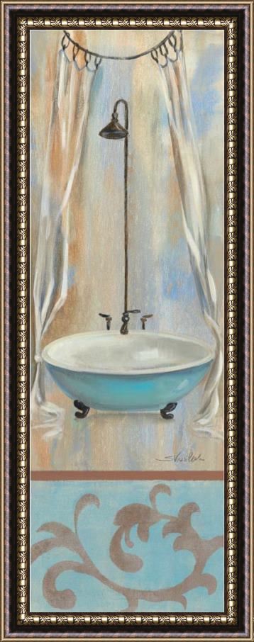 Silvia Vassileva French Bathroom in Blue I Framed Painting