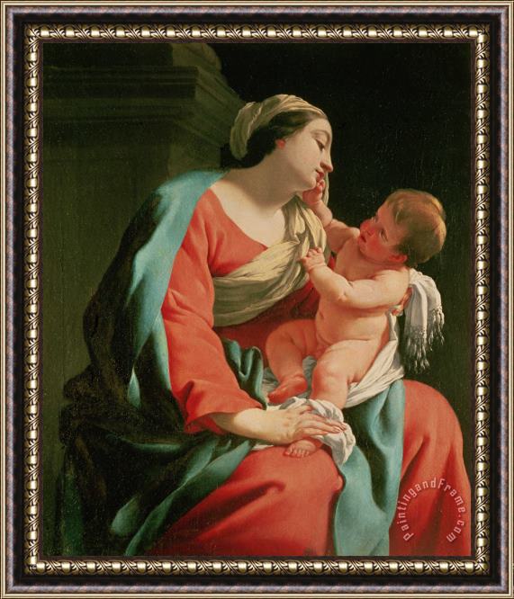 Simon Vouet Madonna and Child Framed Painting
