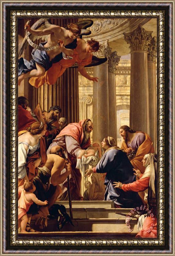 Simon Vouet Presentation in the Temple Framed Painting