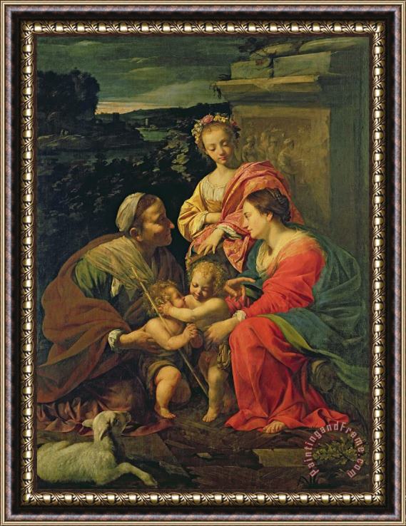 Simon Vouet The Virgin and Child with Saints Framed Painting