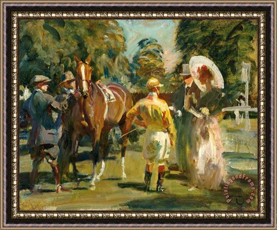 Sir Alfred James Munnings A Park Meeting Framed Painting