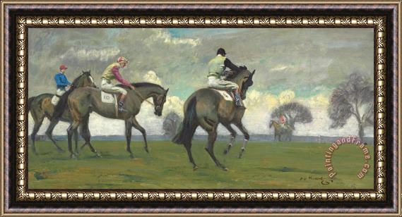 Sir Alfred James Munnings Off to The Start Framed Painting