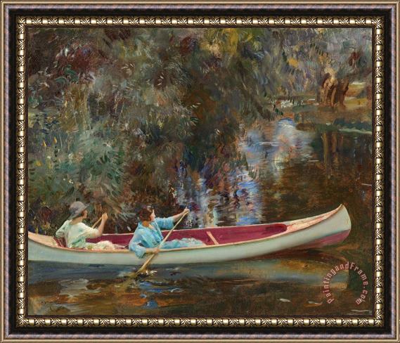 Sir Alfred James Munnings The White Canoe Framed Painting