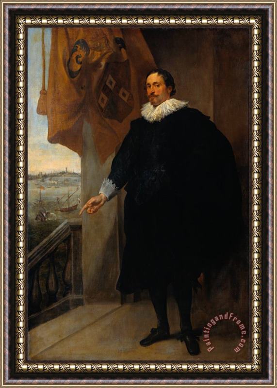 Sir Antony Van Dyck Nicolaes Van Der Borght, Merchant of Antwerp Framed Painting