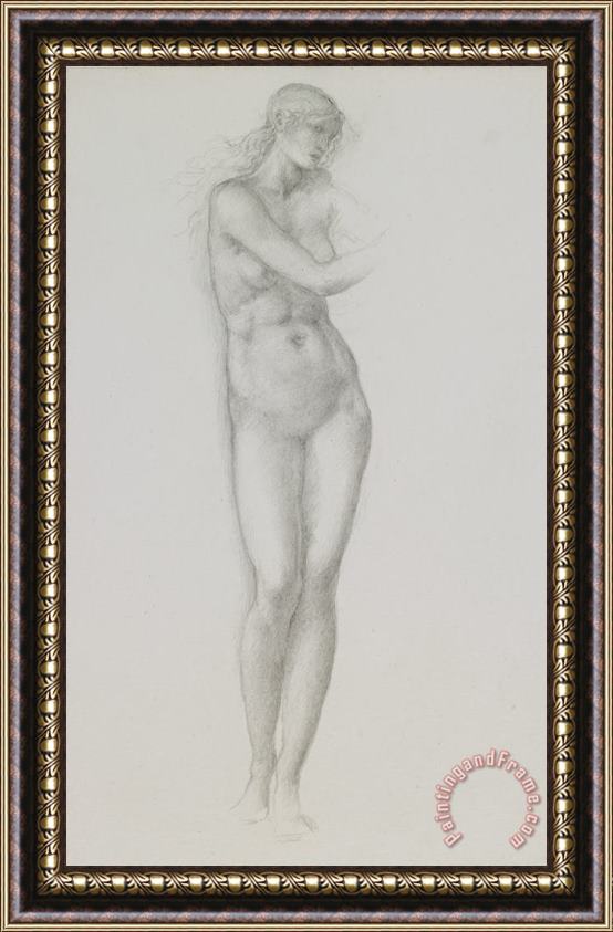 Sir Edward Coley Burne-Jones Nude Female Figure Study For Venus From The Pygmalion Series Framed Print