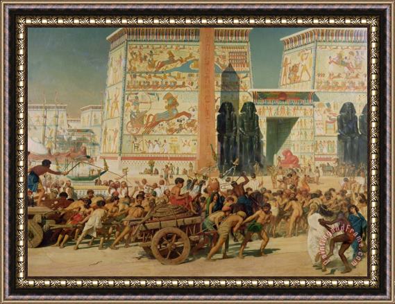Sir Edward John Poynter Wagons detail from Israel in Egypt Framed Print