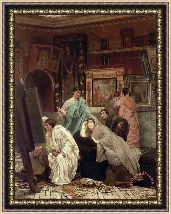 Sir Lawrence Alma-Tadema A Collector of Pictures at the Time of Augustus Framed Print