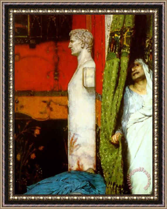 Sir Lawrence Alma-Tadema A Roman Emperor Ad41 Detail II Framed Painting