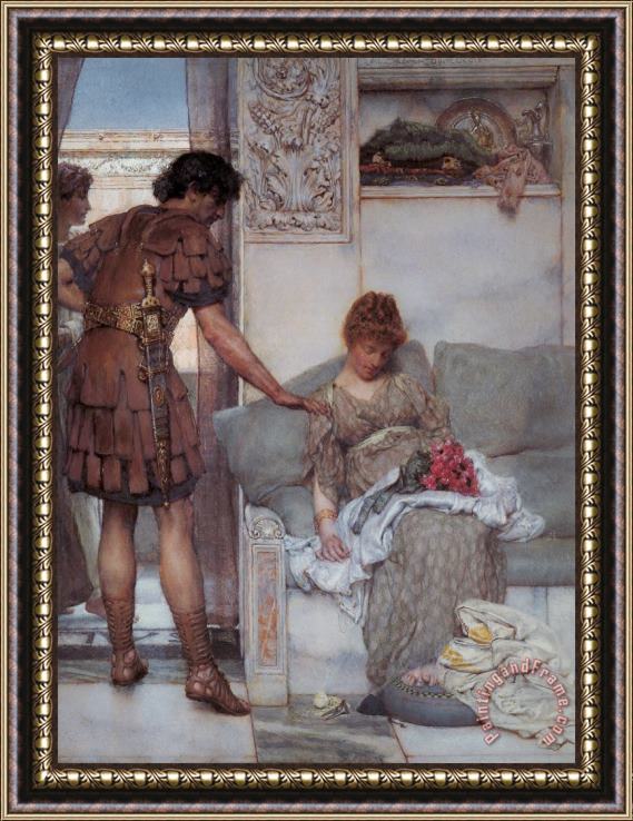 Sir Lawrence Alma-Tadema A Silent Greeting Framed Painting